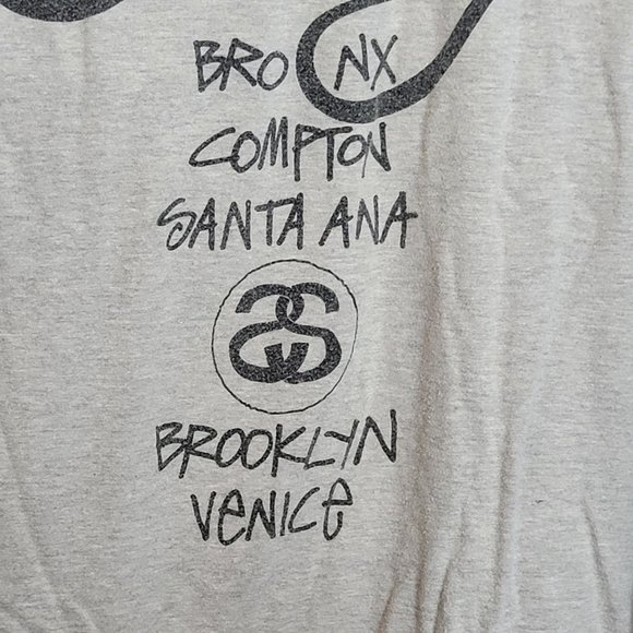 Vintage Stussy World Long Sleeves Size Large Flag Design Front and Back Gray - Picture 14 of 15